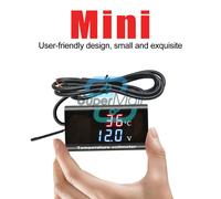 0.28" Car DC 12V Digital Dual Display Voltmeter Voltage Panel Temperature Meter