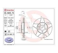 BREMBO Bremsscheibe vorne rechts links Geschlitzt 278mm für FORD ASIA & OCEANIA VOLVO (CHANGAN) 09.A905.75
