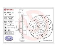 BREMBO Bremsscheibe vorne rechts links innenbelüftet 345mm für AUDI PORSCHE 95B615301B 4G0615301 4G0615301AF 09.B970.1X