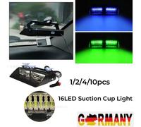 1/2/4/10pcs 12V 16 LED Auto KFZ Frontblitzer Blitzlicht Warnleuchte Strobe Licht