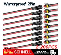 1-200X Auto Stecker Steckverbindung Steckverbinder 2-Polig Wasserdicht KFZ-Kabel