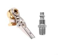 1/4 NPT Messing Schlauchverbinder zum Aufpumpen von Reifen, Kompressordüse mit Clip, Schnellbefestigung für Werkstattausrüstung und tragbare Garagenverwendung Set (1 Stück)