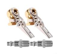 1/4 NPT Messing-Schlauchverbinder zum Aufpumpen von Reifen, Kompressordüse mit Clip, Schnellbefestigung für Werkstattausrüstung und tragbare Garage, Set (2 Stück)