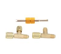 1/4-Zoll-Ventile Kern Messing T-Adapter Schnellkupplung Zugang T-Stücke Vakuummeter R22 R12 R134 Kältemittel Messing Klimaanlage Leitung Reparaturwerkzeug