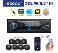 1 DIN MP3 7Farben Autoradio mit FM Bluetooth Freisprech Fernbedienung USB TF AUX