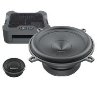 Hertz MPK 130 2-Wege-Komponentensystem mit 130-mm-Tieftöner, 25-mm-Hochtöner, Passivweiche, Schutzgitter, 200W, Flush-Montage, Frequenzbereich 60-22,5 kHz, Schwarz