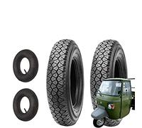 1 Paar Reifen Deestone D810 4.50-10 8PR 76L M+S + Luftkammern für APE PIAGGIO MP501 - MP601