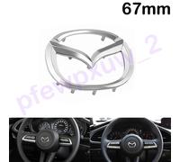 1 Pcs Auto Chrom Emblem Silber Car Zubehör Lenkrad Abzeichen Für Mazda 67mm