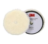 1 Stück - 3M Perfect-it Polierpad mit Polierfell für Exzenterpoliermaschine, medium, weiß, 130 mm, 34121 (Pack = 2 Stück)