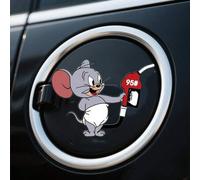 1 Stück Katze und Maus Auto-Außenaufkleber, Tankdeckel-Aufkleber für Autos, Sonnenschutz für Autos, kratzfestes Auto-Außenzubehör, geeignet für Auto-K