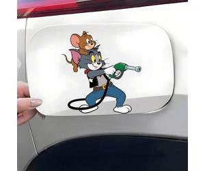 1 Stück Katzen- und Maus-Auto-Außenaufkleber, Tankdeckel-Aufkleber für Autos, Sonnenschutz für Autos, kratzfestes Auto-Außenzubehör, geeignet für Auto