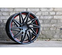 1 x 8,5x 19 Zoll 5x112 ET45 Keskin KT20 Future Matt Black Red Inside Felgen rot