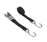 1 Zoll 25 mm Ratschen-Zurrgurte, Schwarze, robuste Ratschengurte mit rostfreiem Edelstahl-Schnalle, Sicherheitszugkraft von 800 kg für Motorrad-Anhänger, LKW, Kajak und Boot (3 Meter)