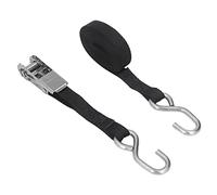 1 Zoll 25 mm Ratschen-Zurrgurte, Schwarze, robuste Ratschengurte mit rostfreiem Edelstahl-Schnalle, Sicherheitszugkraft von 800 kg für Motorrad-Anhänger, LKW, Kajak und Boot (5 Meter)