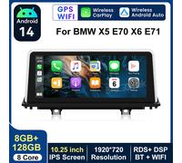 10.25" Android 14 128GB Autoradio Navigator SAT NAVI für BMW X5 E70 X6 E71 CCC