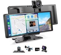 10,26" 4K Dual Dashcam mit IPS Touchscreen, Wireless CarPlay & Android Auto, GPS, Sprachassistent, Bluetooth, Wi-Fi, Loop-Recording, einfache Nachrüstung für alle Fahrzeuge inkl. 32GB SD-Karte