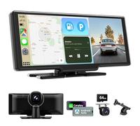 10,26 Zoll Apple Carplay Display & Android Auto Display mit 4K Dashcam/Rückfahrkamera 1080P HD/Bluetooth/FM/AUX/64G TF/Mirror Link/Sprachsteuerung/Siri/G00gle Assistant/GPS Navigation für Auto