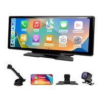 10,26 Zoll Car Play Display - Wireless Android Auto-anzeige Carplay Display | mit Navigation 4K Dashcam, 1080P Rückfahrkamera IPS Touchscreen Bluetooth Mirror Link Split Screen FM Radio/AUX 64G TF