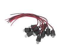 10 Mm 12 V 10 Stück Platine Pilotanzeigelampe Glühbirne Vorverdrahtet Emittierende Diode LED Kunststoff Cliphalter Anzeigetafel für Autobeleuchtung Bremslicht (Rot)