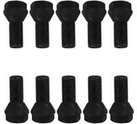 10 Radschrauben Radbolzen Kegelbund schwarz M12x1,25 22mm (Kurzkopf)