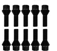 10 Schwarze Radschrauben Radbolzen Kegelbund M12x1,25 22mm Lancia Dedra Delta Mu