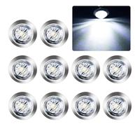 10 Stück 3/4" Auto Runde LED Seitenleuchten 1,9cm Seitenmarkierungsleuchte 12V 24V Universal Kontrollleuchte Begrenzungsleuchten Positionsleuchten für Anhänger Lastwagen LKW (weiß mit Chromtüllen)