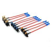 10 Stück Kfz-Zusatzstrom-Sicherungsadapter mit Doppelschlitz, Standard-Flachsicherungshalter für zusätzliche Stromanschlüsse ohne Drahtschneiden