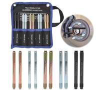 10 Stück Radmontagehilfe Fixierbolzen, Reifen Montagehilfe M12 x 1,25, M12 x 1,5, M14 x 1,25, M14 x 1,5, M15 x 1,25 KFZ Reifenmontage Werkzeug Set Edelstahl Radmontagewerkzeug Radausrichtungsstift