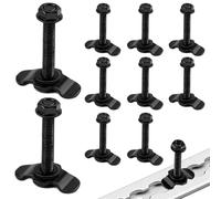 10 Stück Schraubfitting für Airlineschiene M8x60 Airline Fitting für Zurrschienen, Schraubfitting Set Single Endbeschlag zur Ladungsicherung für Wohnwagen,Transporter und Anhänger