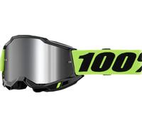 100% Brille Accuri 2 Extra – MTB/Moto – Gläser silber verspiegelt – Neon Gelb