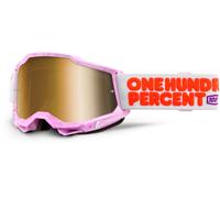 100% Accuri II Hundreds Motocross Brille, weiß/pink
