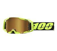 100% Armatic Crossbrille MTB Neon Yellow Gläser gold verspiegelt