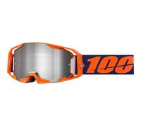 100% Armatic Crossbrille MTB Neon Orange Gläser silber verspiegelt