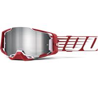 100% Armega Essential Chrome Motocross Brille, rot/weiß