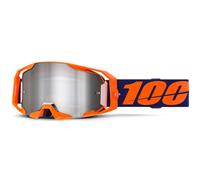 100% Armatic Crossbrille MTB Neon Orange Gläser silber verspiegelt