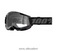100 % Crossbrille Strata2 Black Schwarz Klarglas Motocross Downhill MTB Enduro