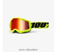 100 % Crossbrille Strata2 Extra verspiegelt Fluo Gelb Motocross Downhill MTB DH