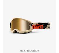 100 % Crossbrille Strata2 Extra verspiegelt Kombat Camo Motocross Downhill MTB