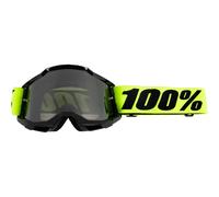 100% Kinder Motocrossbrille Accuri Gen. 2 Gelb, silber verspiegeltes Plexiglas
