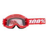 100% Strata 2 Junior Goggle - Clear Lens red