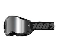 100% Crossbrille Strata Gen. 2 – mit silbernem Spiegelglas – Schwarz – Einheitsgröße