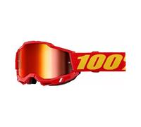 100% MX Brillen Accuri 2 Rot Rot Spiegel MTB Motocross Quad ATV Einheitsgröße