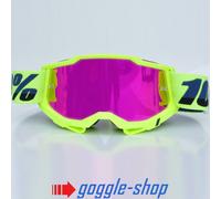 100% Percent Accuri 2 MX Motocross Brille Fluo Gelb Mit Pink Spiegelglas BMX
