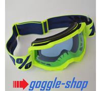 100% Percent Accuri 2 MX Motocross Brille Neongelb Mit Blau Getönt Linse