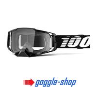 100% Percent ARMEGA Motocross Brille - Schwarz / Ultra HD Silber Spiegelglas