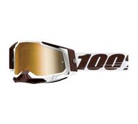 100% Racecraft 2 Snowbird Crossbrille, weiß-braun, gold-verspiegelt