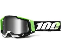 100% Racecraft II Kalkuta Motocross Brille, schwarz-weiss-grün für Männer
