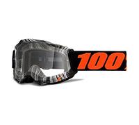 100% Ride100percent Accuri 2 Geospace Fahrradbrille, Schwarz/Orange, transparente Gläser