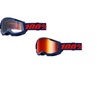 100% Strata 2 Brille Navy Klar / Rot verspiegelt