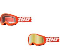 100% Strata 2 Brille Orange Klar / Gold verspiegelt